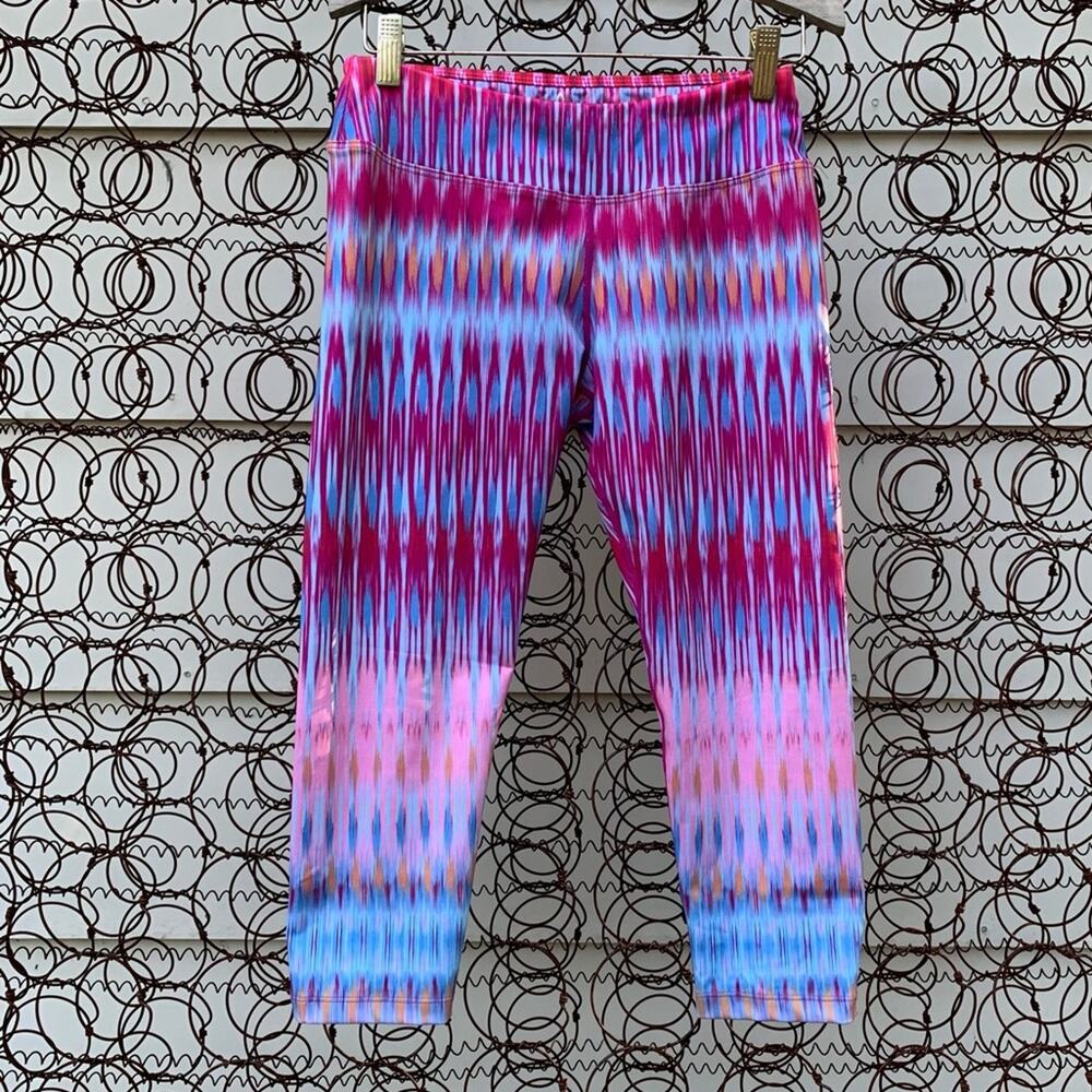 Prana Roxanne bright festival tie dye Capri pants SMALL